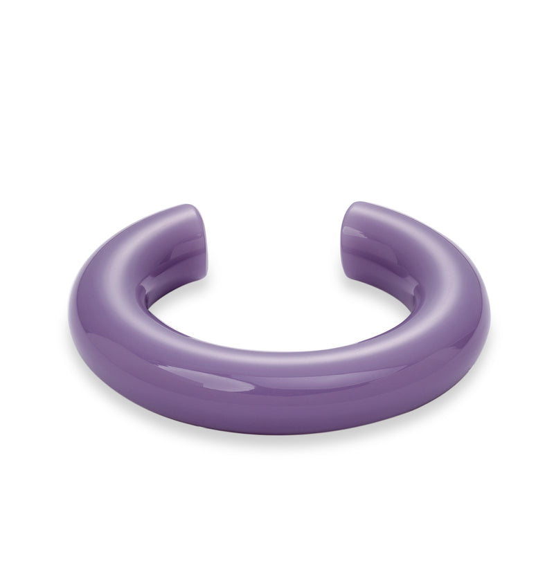 Otwarta owalna bransoletka bangle z lawendowej żywicy Bangle Ring
