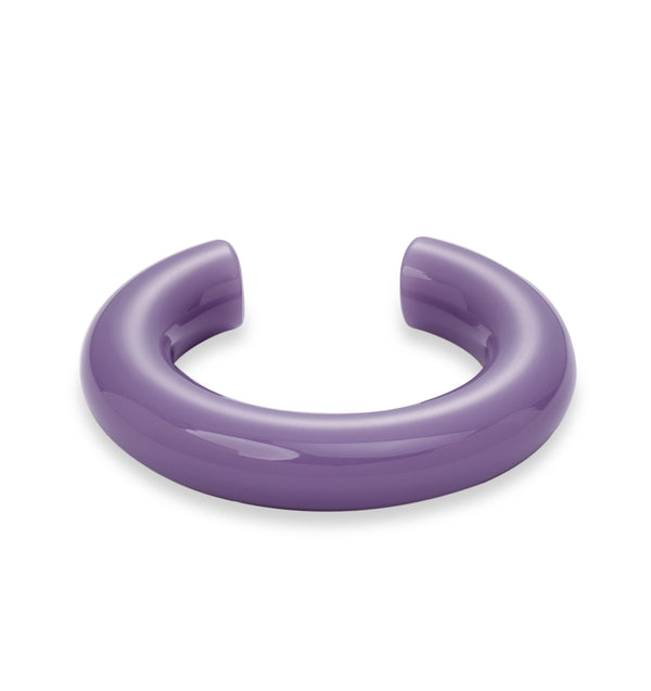 Otwarta owalna bransoletka bangle z lawendowej żywicy Bangle Ring