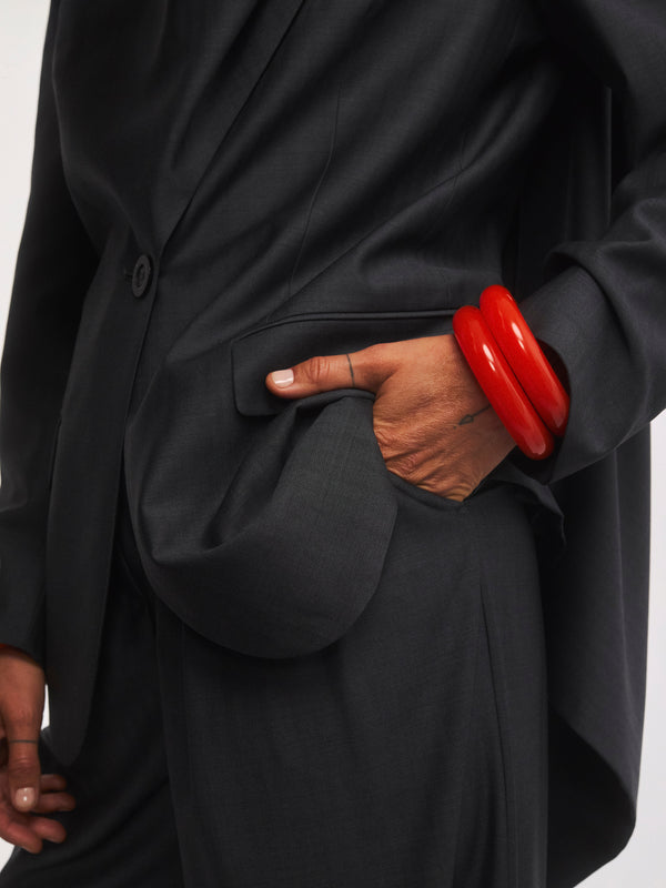 Pomarańczowa otwarta bransoletka z żywicy Bangle Ring | Berries