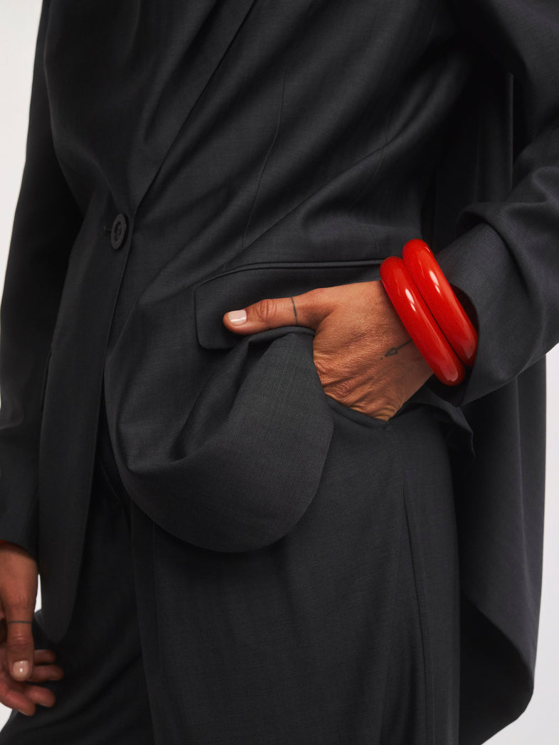  Pomarańczowa otwarta bransoletka z żywicy Bangle Ring | Berries 