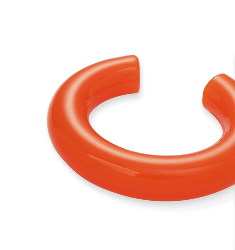  Otwarta owalna bransoletka bangle z pomarańczowej żywicy Bangle Ring 