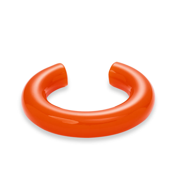 Otwarta owalna bransoletka bangle z pomarańczowej żywicy Bangle Ring