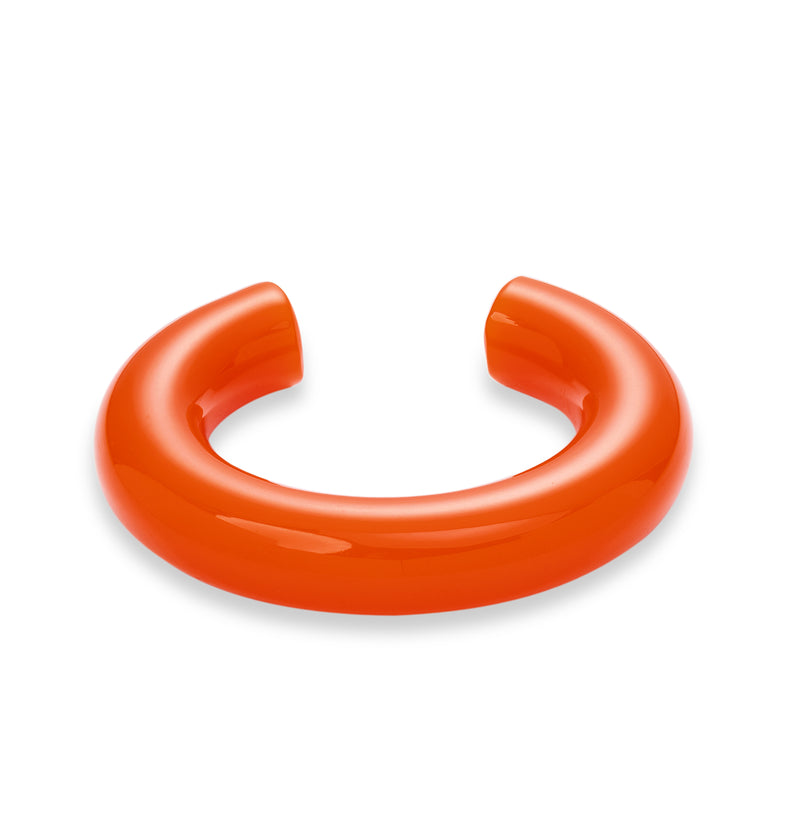 Otwarta owalna bransoletka bangle z pomarańczowej żywicy Bangle Ring 