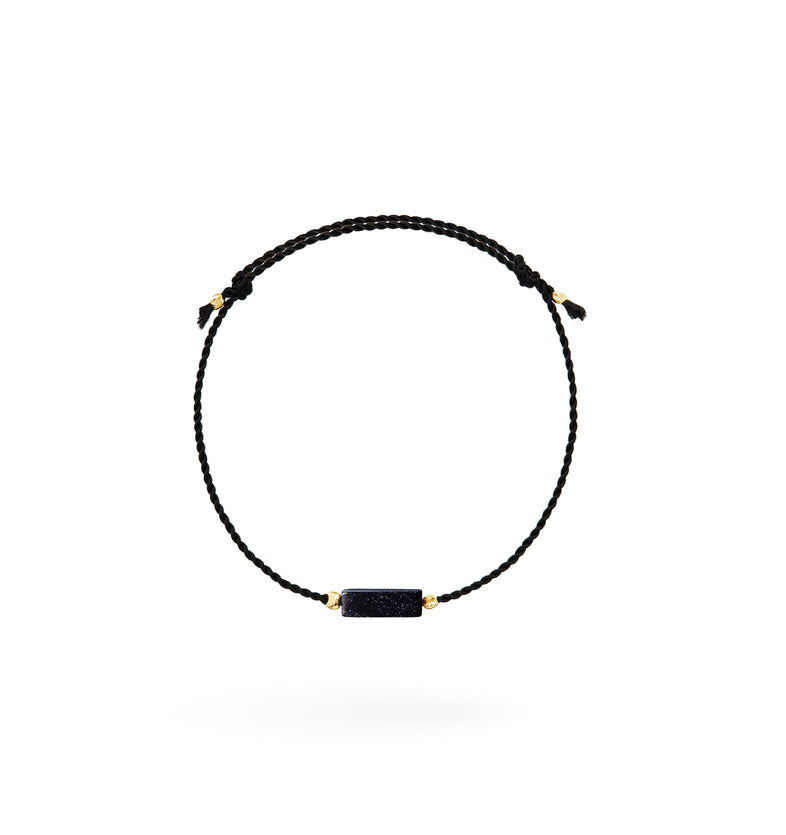  Black string bracelet with Blue Sandstone 