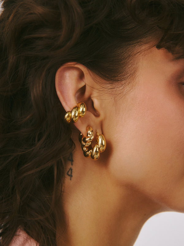 Row Gold-plated Ear Cuff