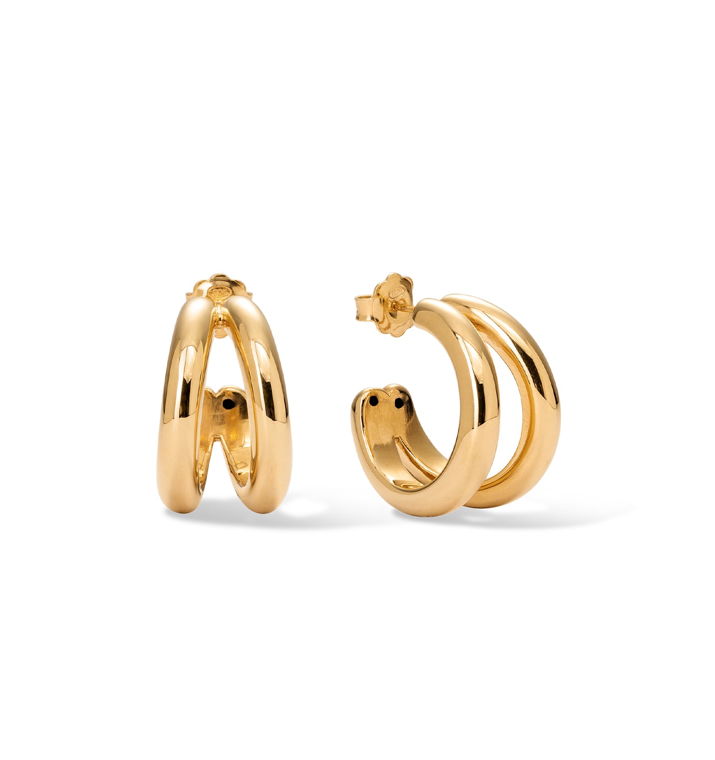 Double Loops Earrings Gold-plated