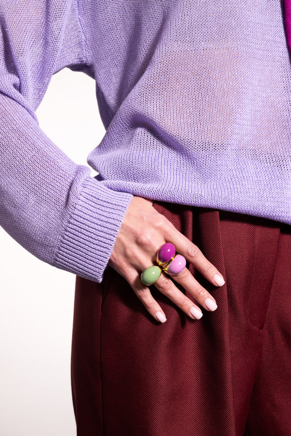 Bague Viva Orchid XL plaquée or