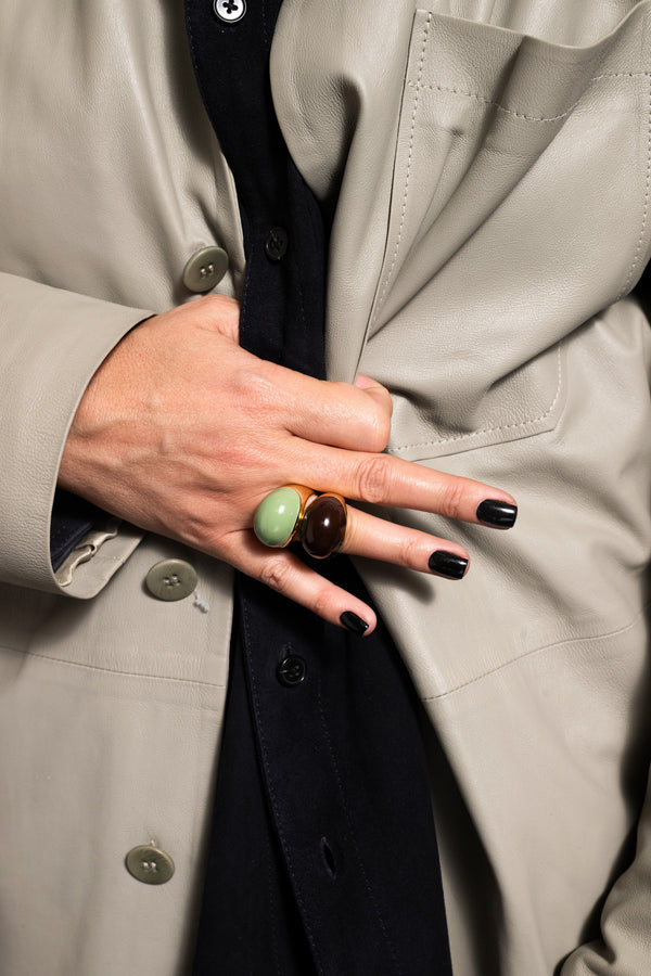 Bague Viva Matcha XL plaquée or