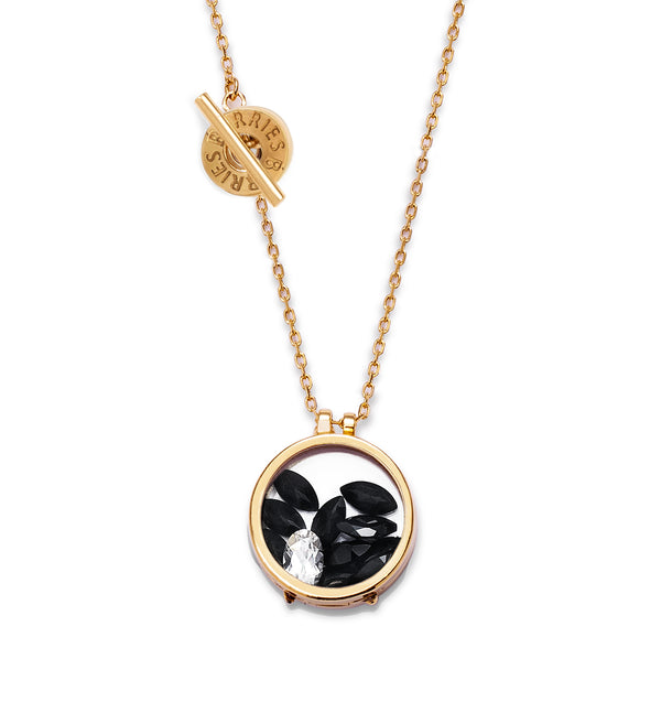Złoty naszyjnik Secrets 18K Black Tulip