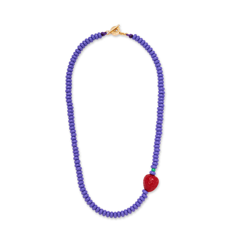  Purple strawberry beaded necklace 2 