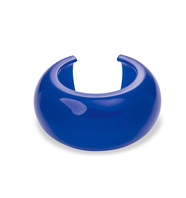 Szeroka dmuchana bransoletka bangle z kobaltowej żywicy Bangle Elipse