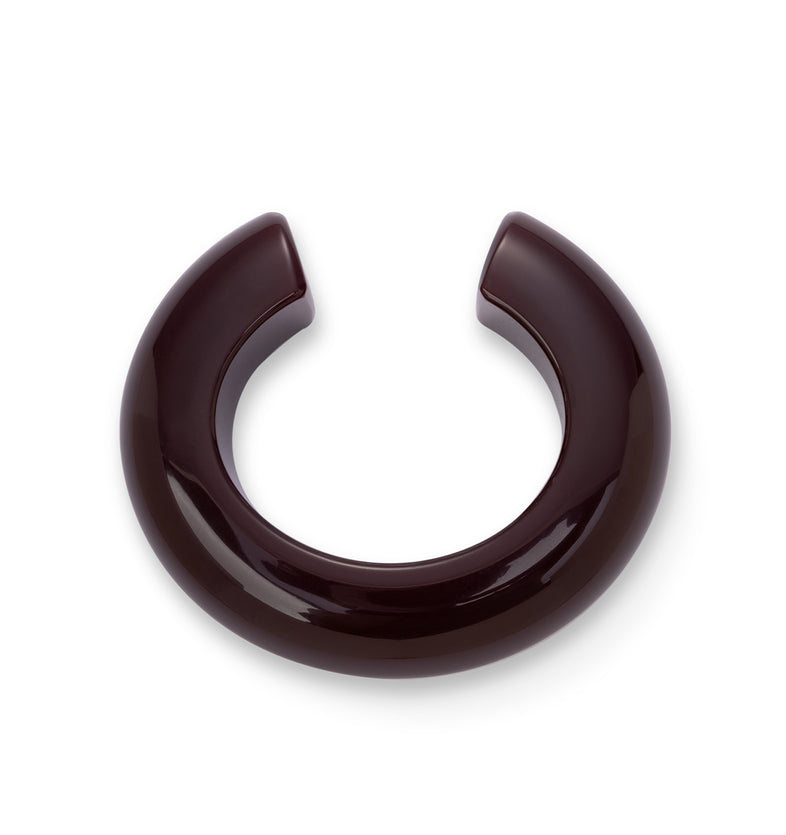  Szeroka otwarta bordowa bransoletka z żywicy 