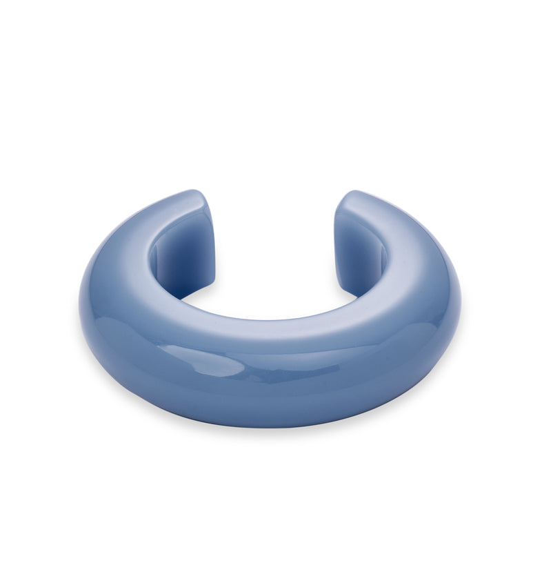  Otwarta szeroka bransoletka bangle z błękitnej żywicy Bangle Loop 