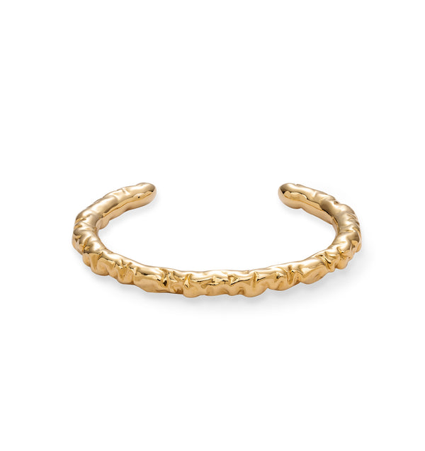 Sztywna pozłacana bransoletka młotkowana z serii Crush Mini