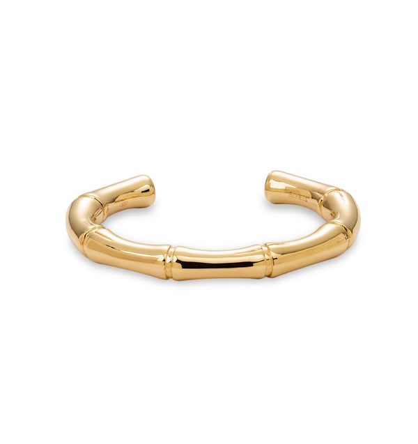 Otwarta modułowa bransoletka z pozłacanego srebra z serii Osso inspirowanej kształtem bambusa