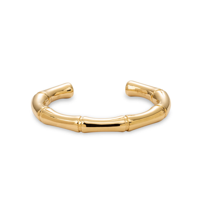 Otwarta modułowa bransoletka z pozłacanego srebra z serii Osso inspirowanej kształtem bambusa