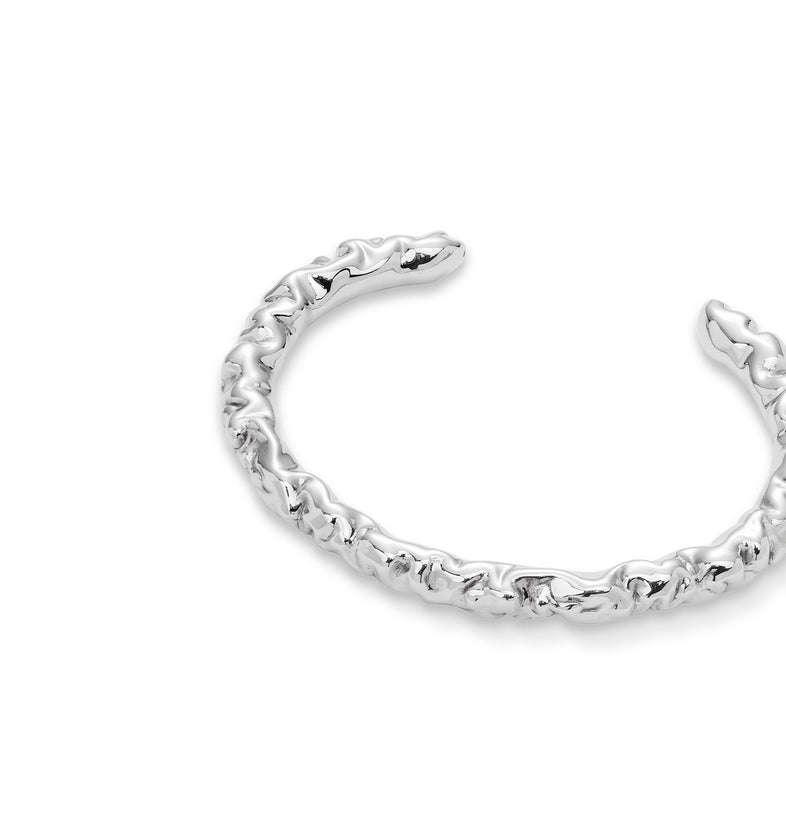  Srebrna młotkowana bransoletka dmuchana z serii Crush Mini 