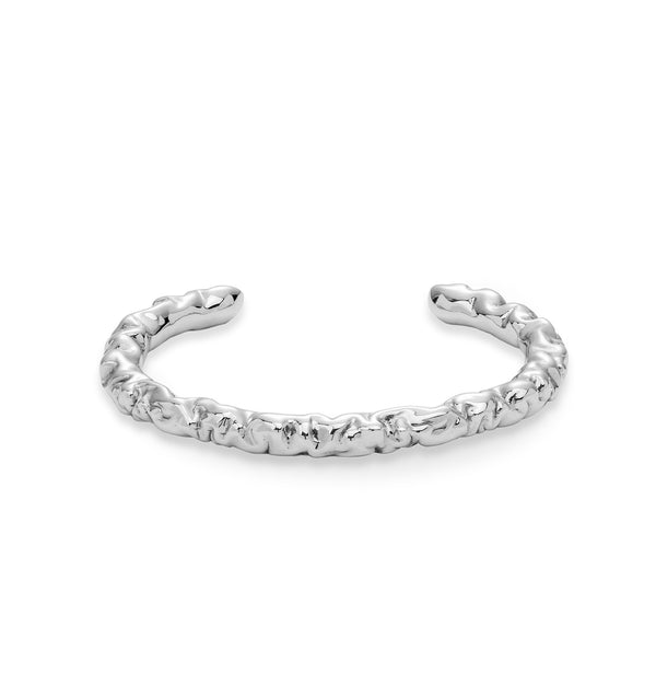 Sztywna srebrna bransoletka młotkowana z serii Crush Mini