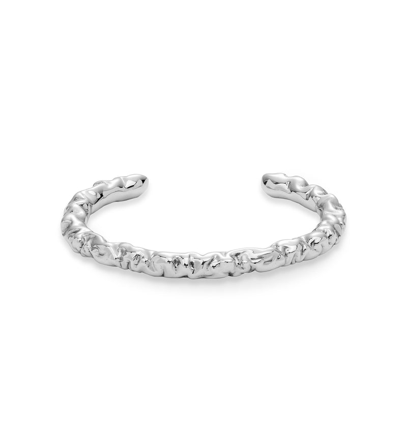  Sztywna srebrna bransoletka młotkowana z serii Crush Mini 