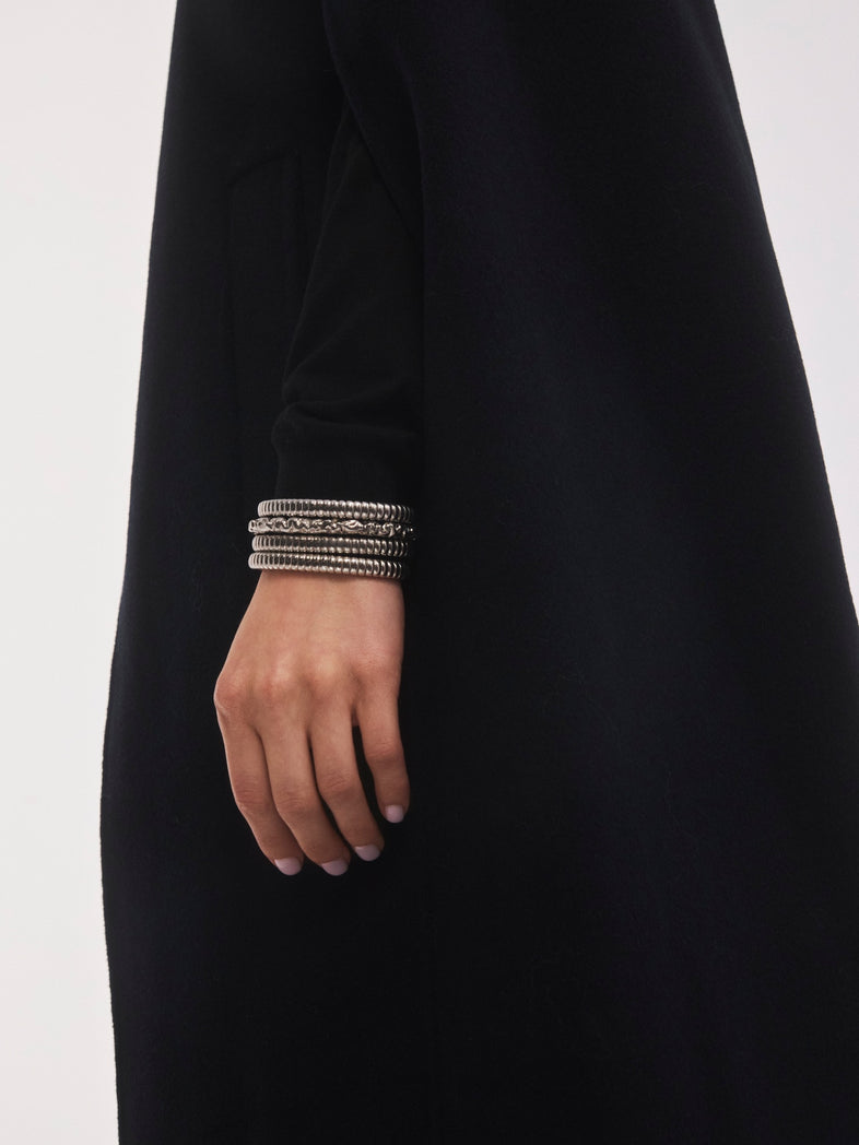  Otwarta ryflowana bransoletka dmuchana ze srebra z serii Bott - zestaw srebrnych bransoletek dmuchanych Berries 