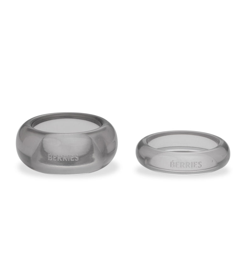  Zestaw dwóch czarnoszarych pierścionków z żywicy w kolekcji Splash od Berries 